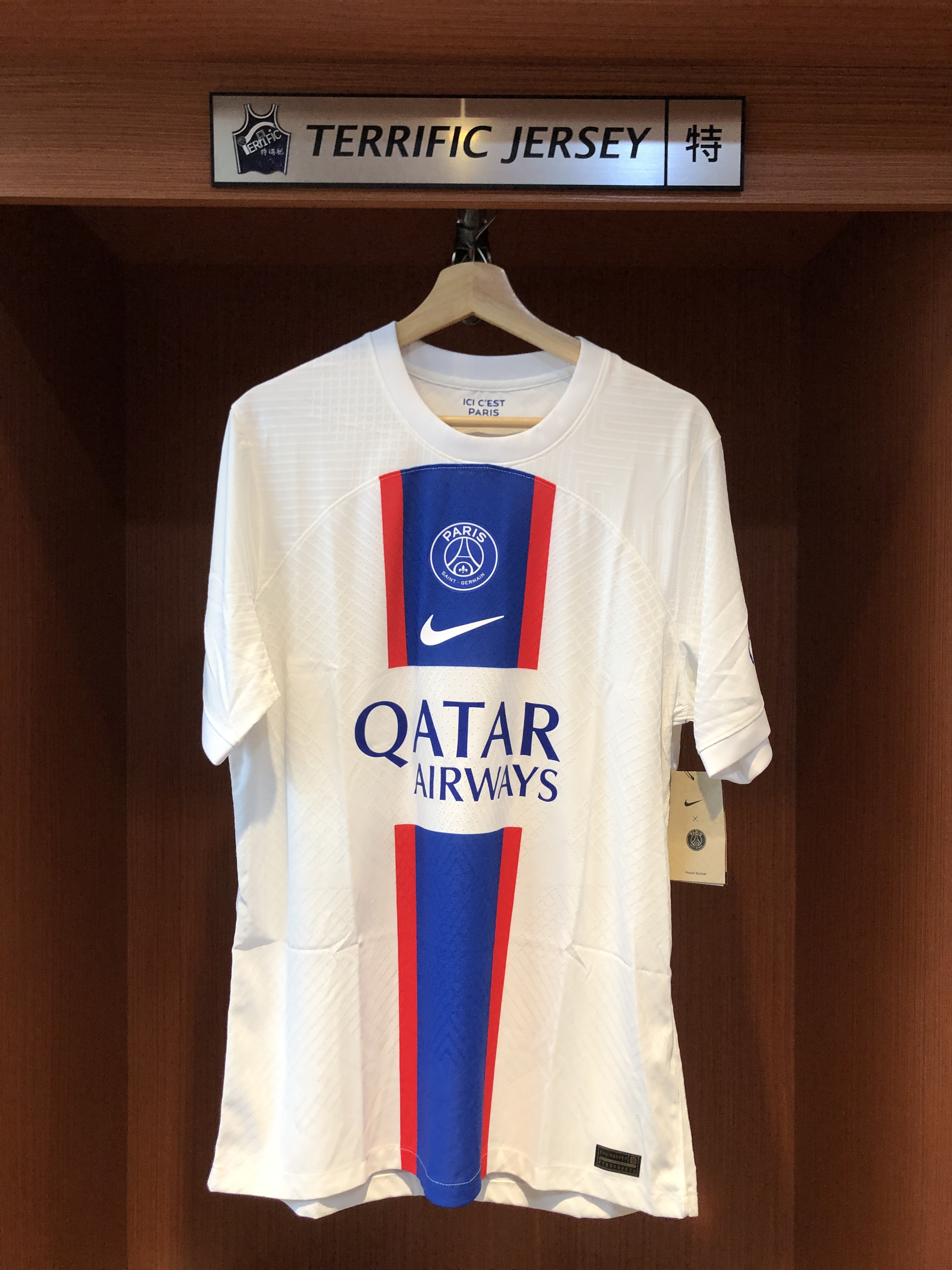 Ligue 1足球 Paris Saint-Germain 巴黎聖日耳曼 白 Nike Authentic Jersey 球員版 空白球衣 全新