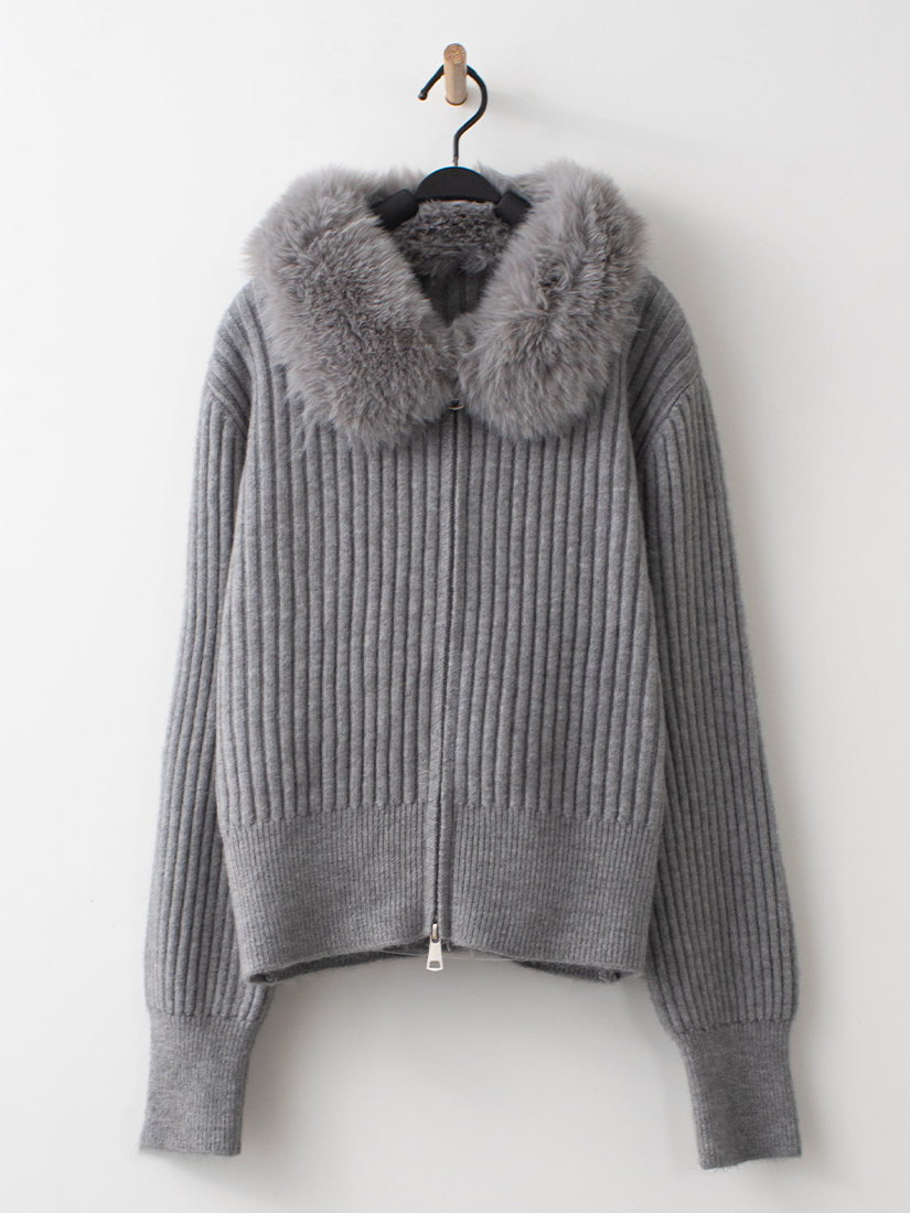 羅紋毛毛領外套蘇格蘭格紋蛋糕長裙