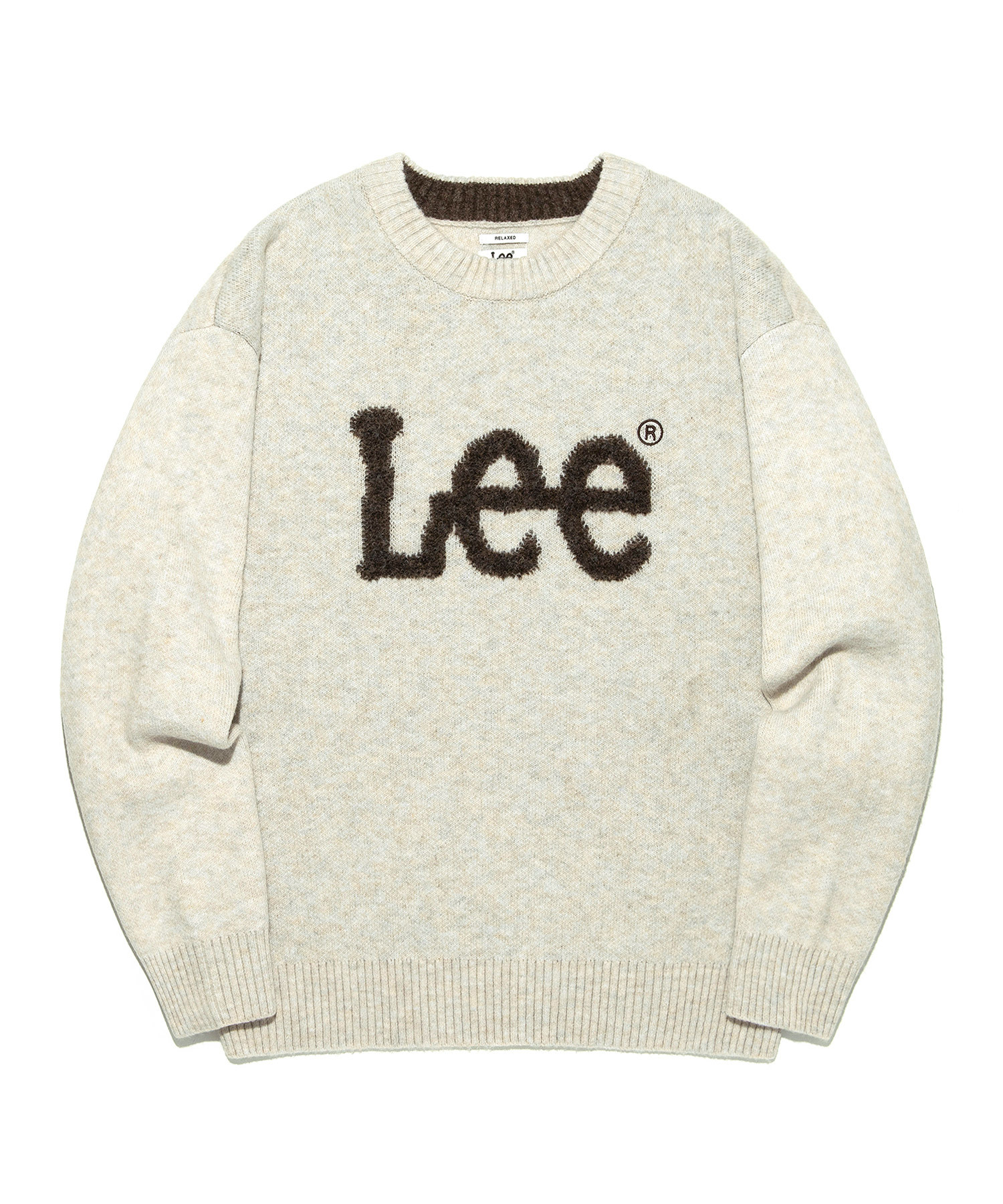 LEE Buckle Big Twitch Logo Knit Beige LE2403KT02BE