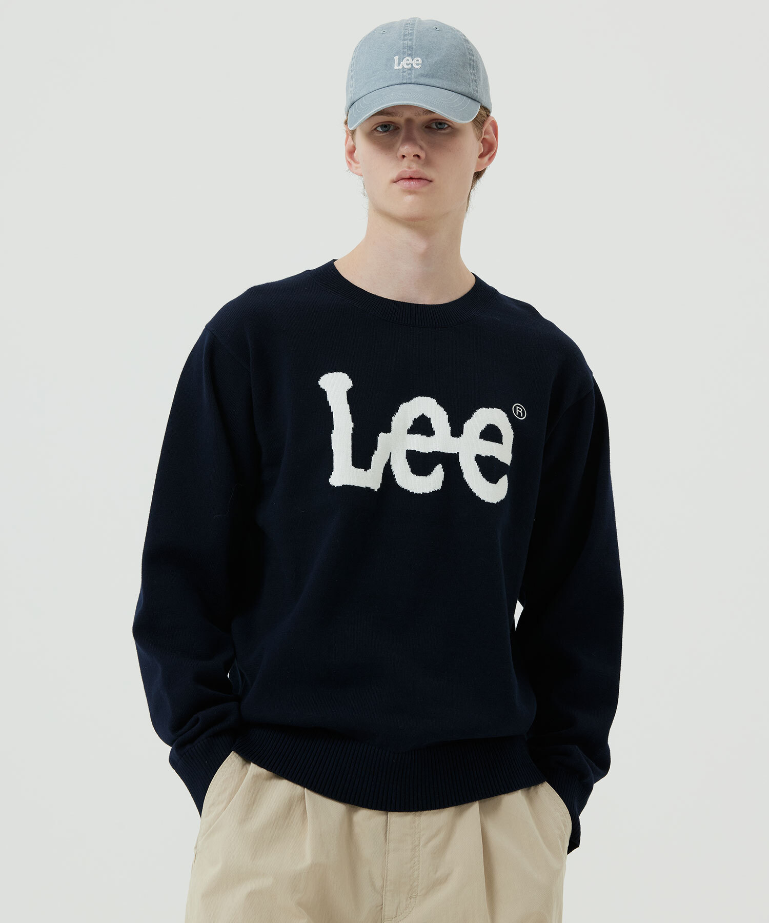 LEE Big Twitch Logo Knit Navy LE2501KT01NA