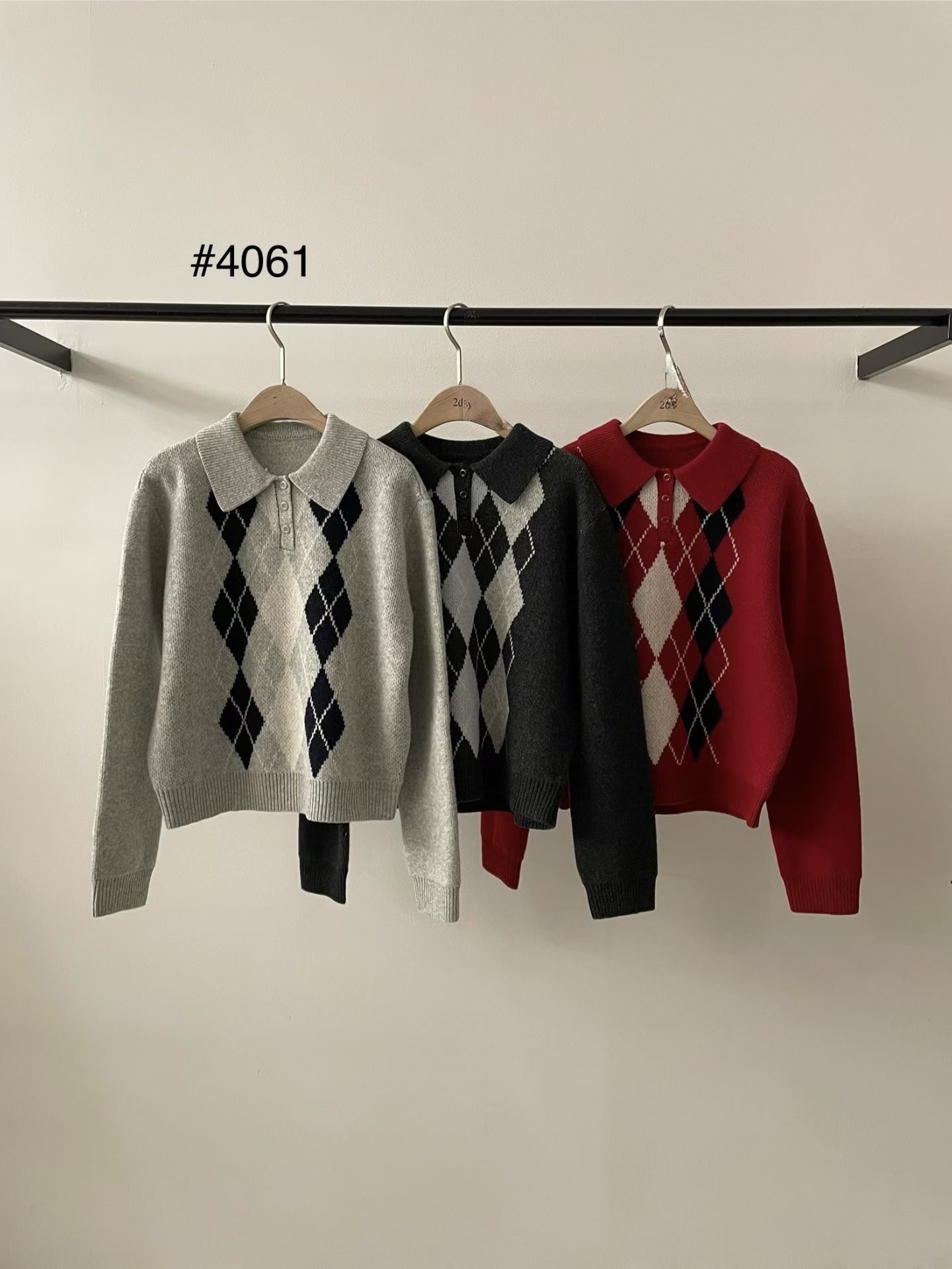 A1DA3#4061 菱格冷織衫*3色