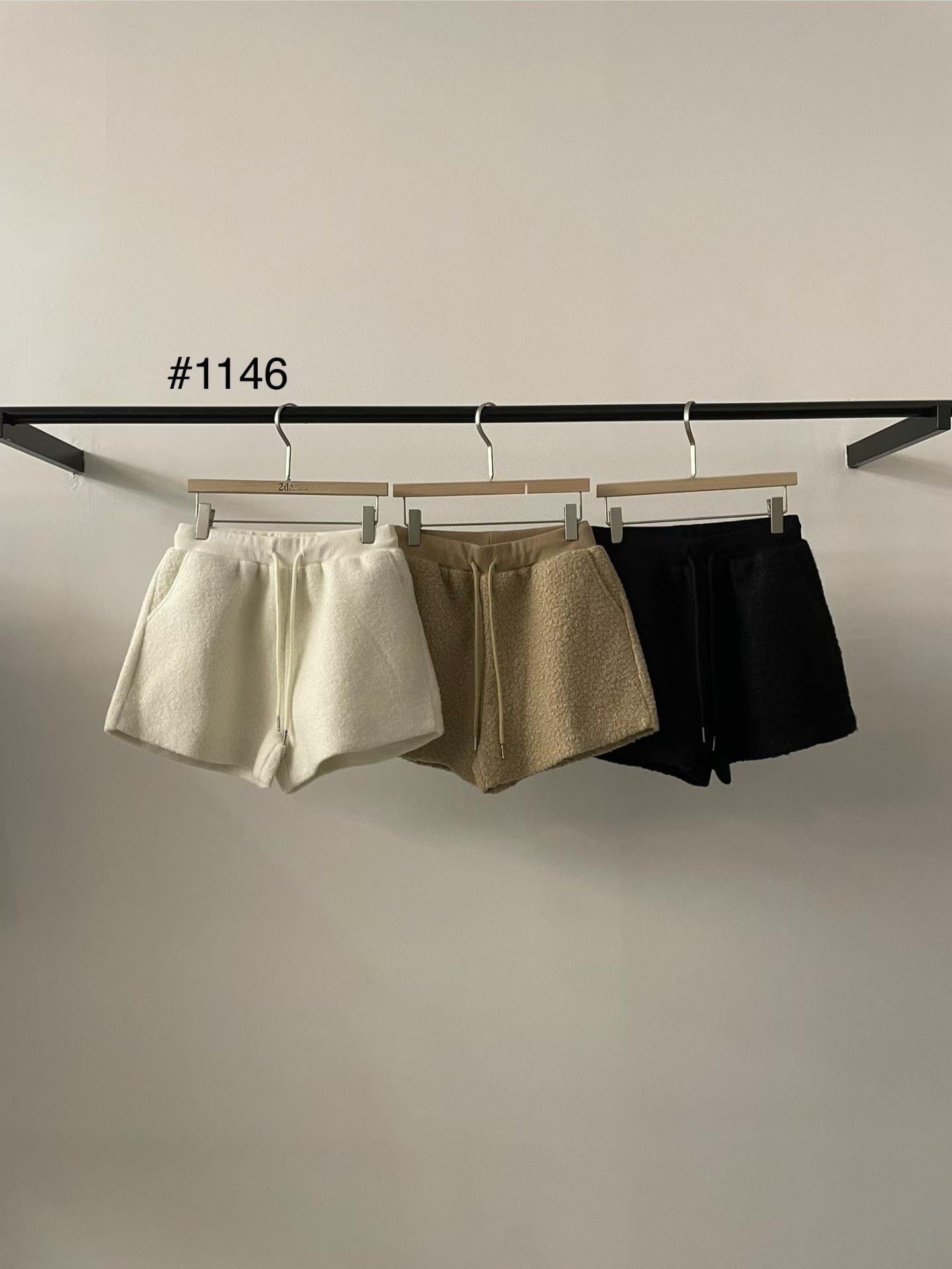 A1DA12#1146羊羔毛短褲*3色