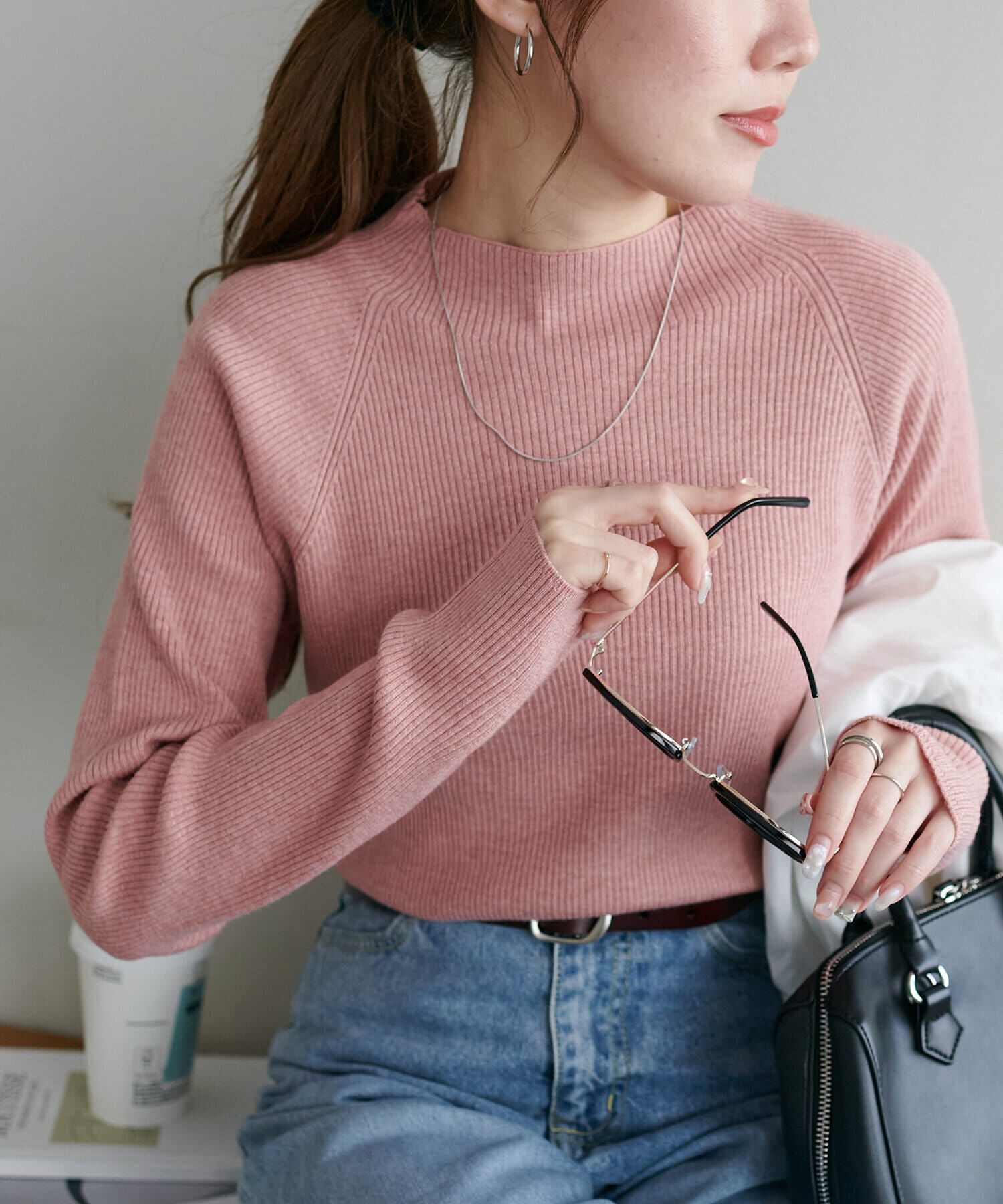 Discoat(ディスコート)  【新色追加！】リブハイネックプルオーバー《WEB限定カラーあり》鮭魚粉（DCZ10A2205A0006）