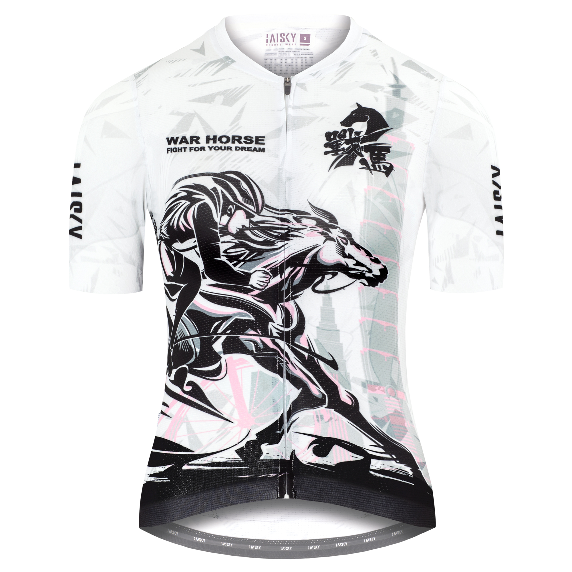 女款空力短車衣 戰馬 白