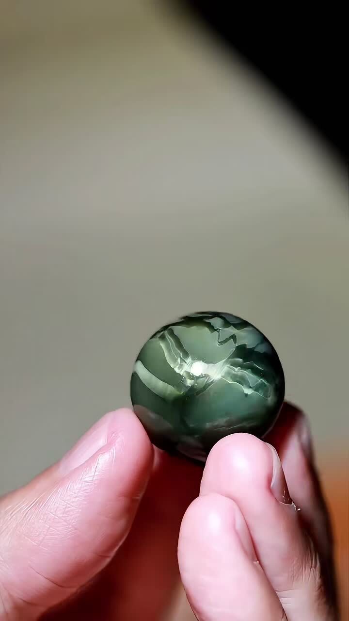 和田玉貓眼大珠子,天然和田玉軟玉