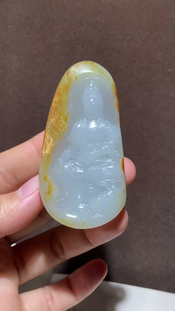 和田玉籽料紅皮觀音,天然和田玉軟玉