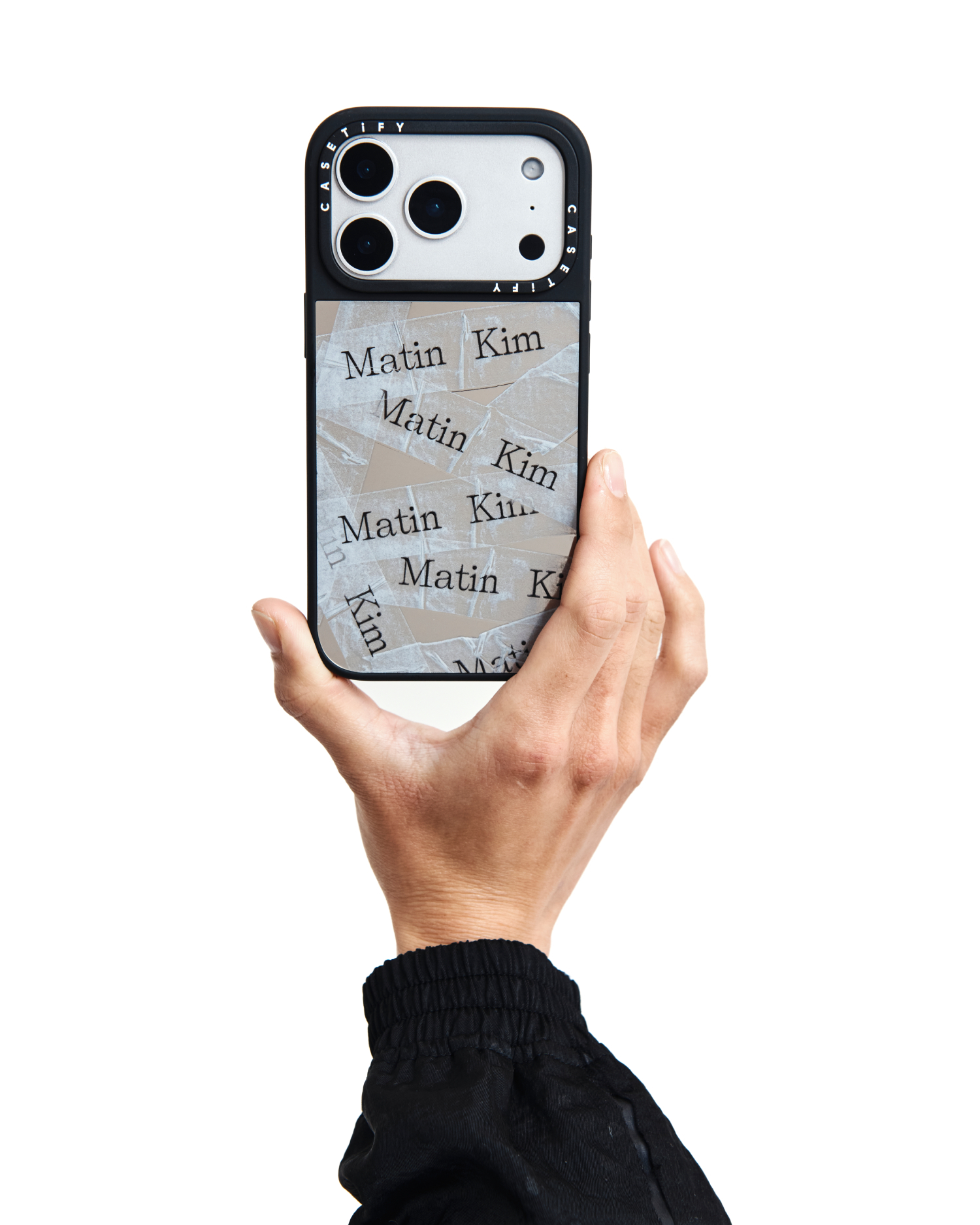 CASETiFY× MATIN KIM TAPE CASE MATIN KIM X CASETiFY TAPE CASE IN SILVER