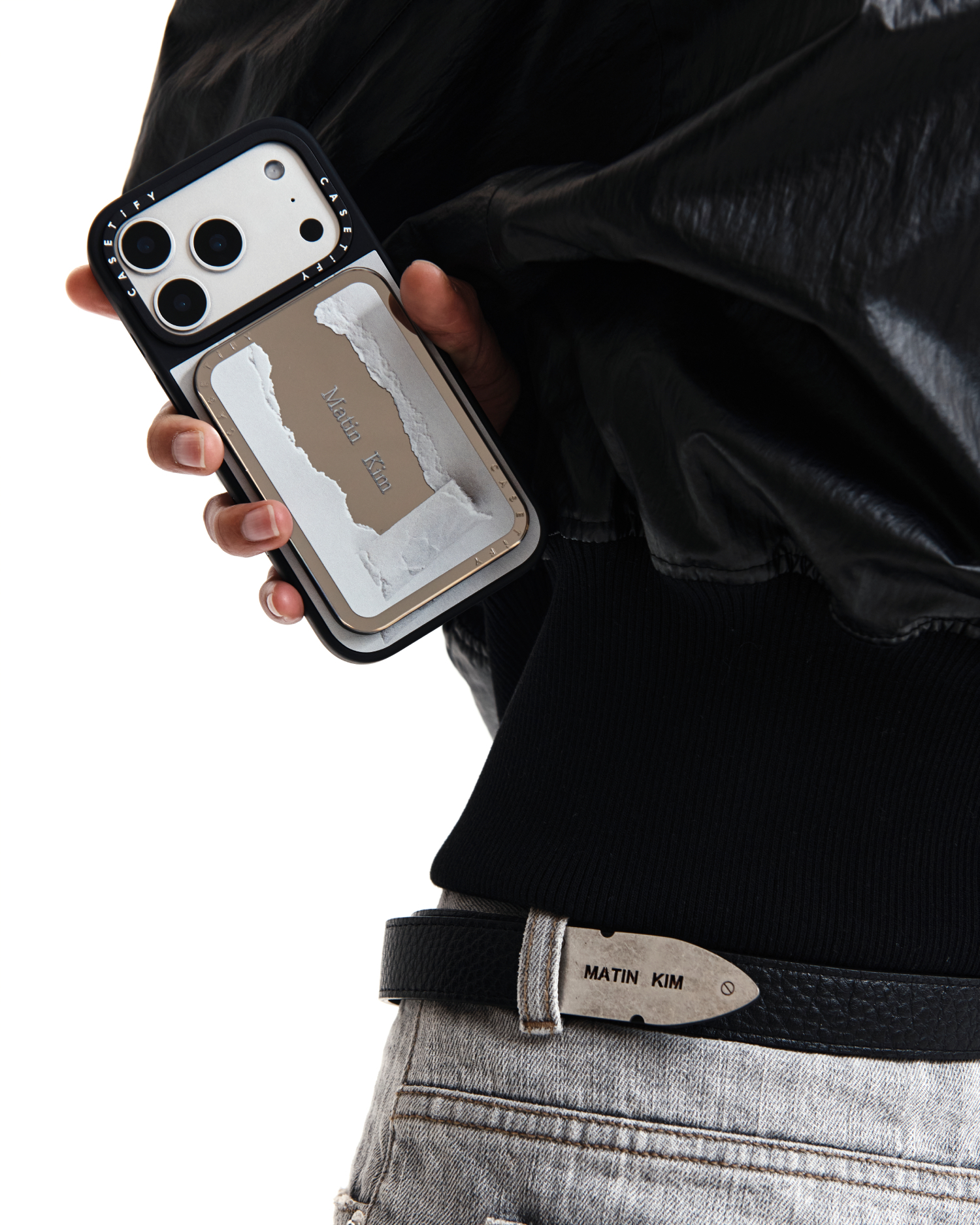 MATIN KIM X CASETiFY PAPER CARD HOLDER STAND IN SILVER