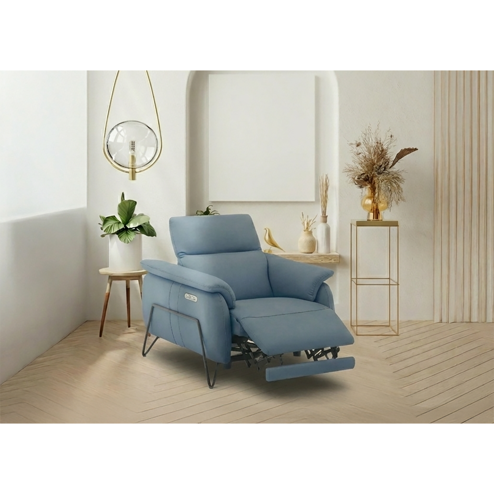 Vitre 全皮電動沙發 - 莫蘭迪藍〔SFA5227〕