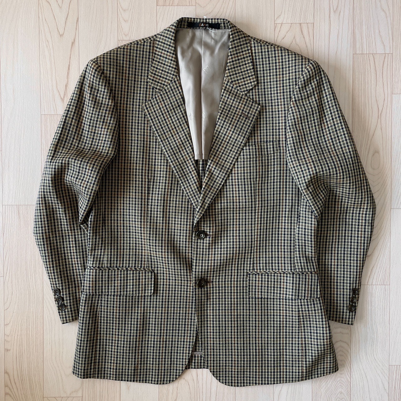 DAKS日本製墨綠色格紋羊毛西裝外套