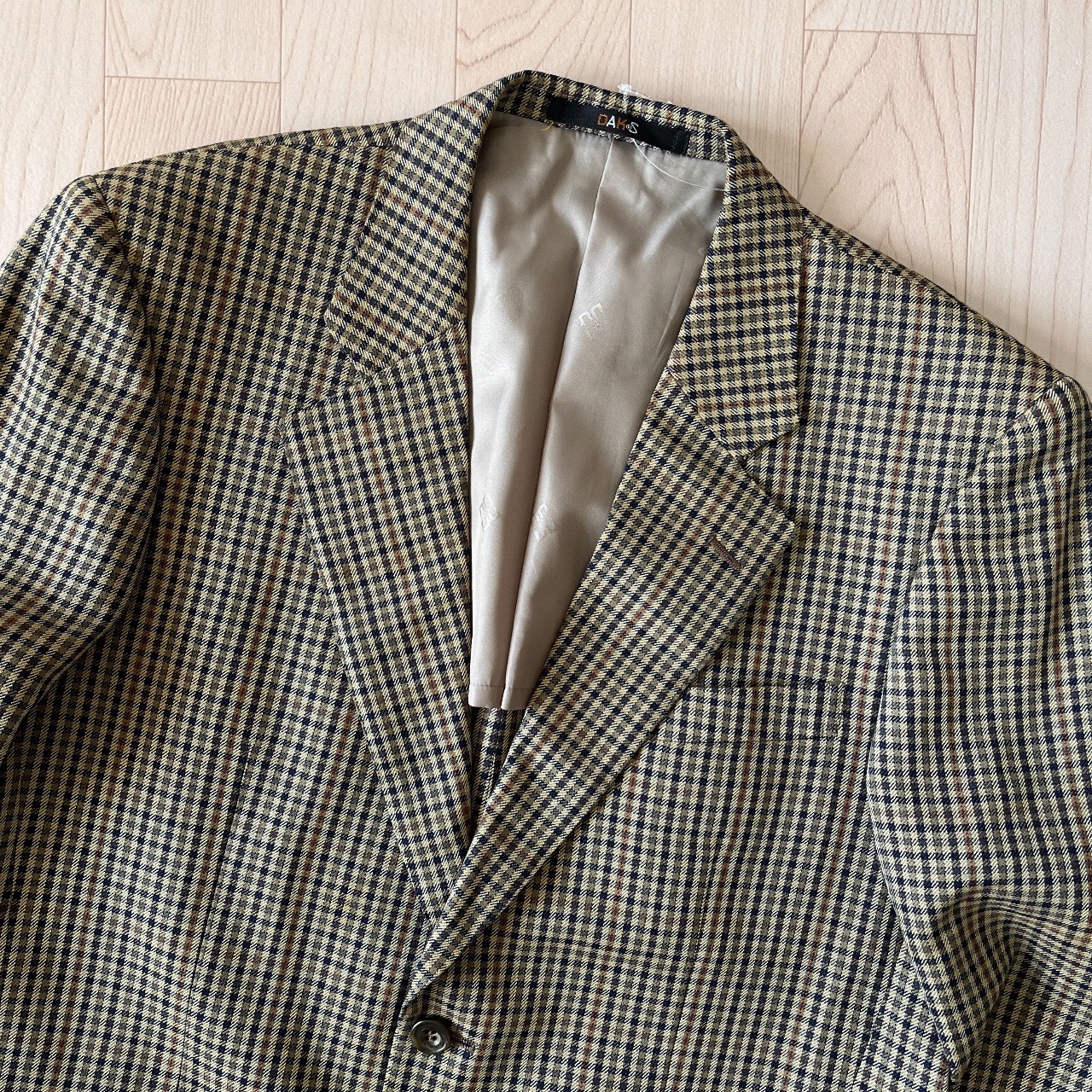 DAKS日本製墨綠色格紋羊毛西裝外套