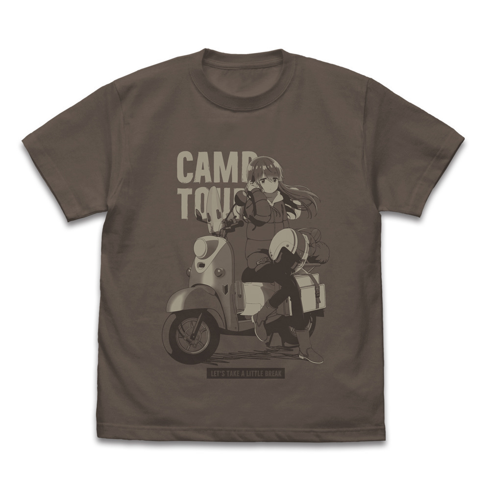 Cospa 011926 描き下ろし 志摩リン Tシャツ バイクでひといきVer. [『ゆるキャン△ SEASON３』] CHARCOAL