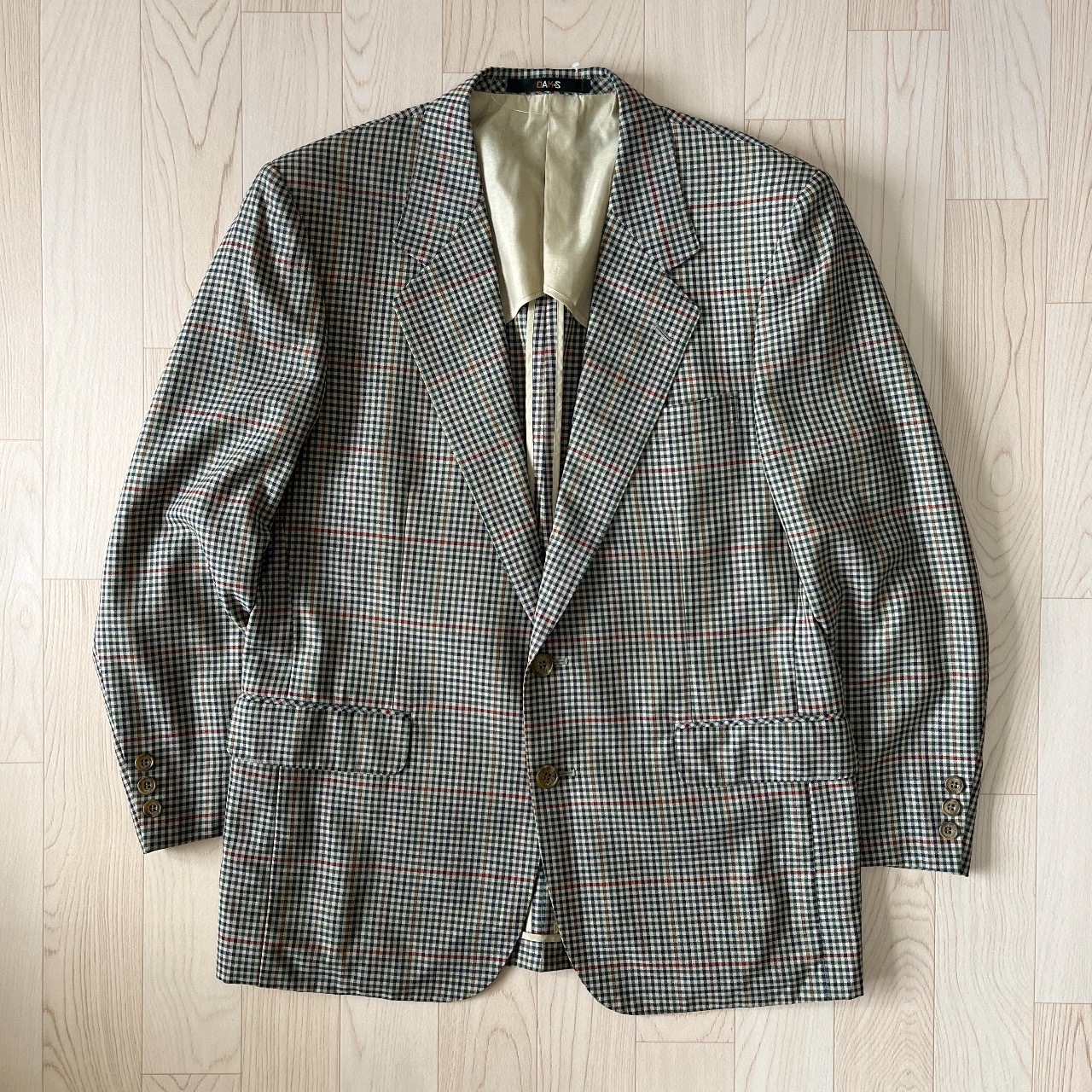 DAKS日本製藍綠色格紋羊毛西裝外套