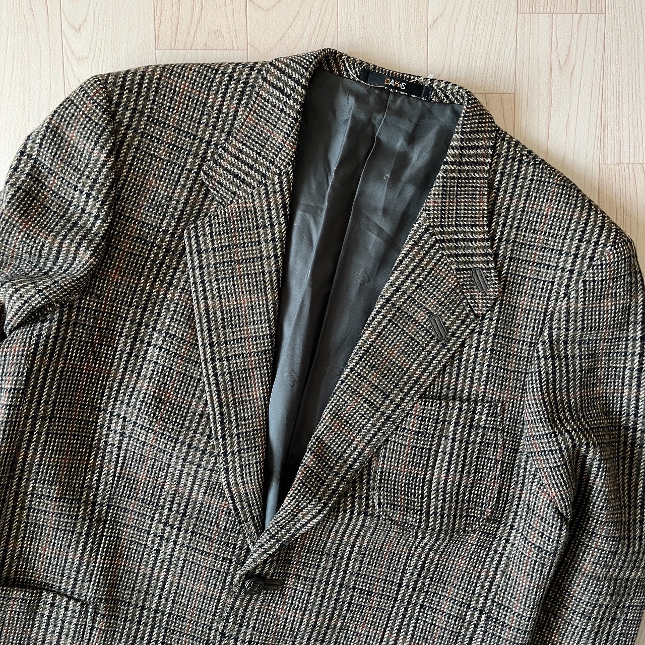 DAKS日本製墨綠色格紋羊毛西裝外套