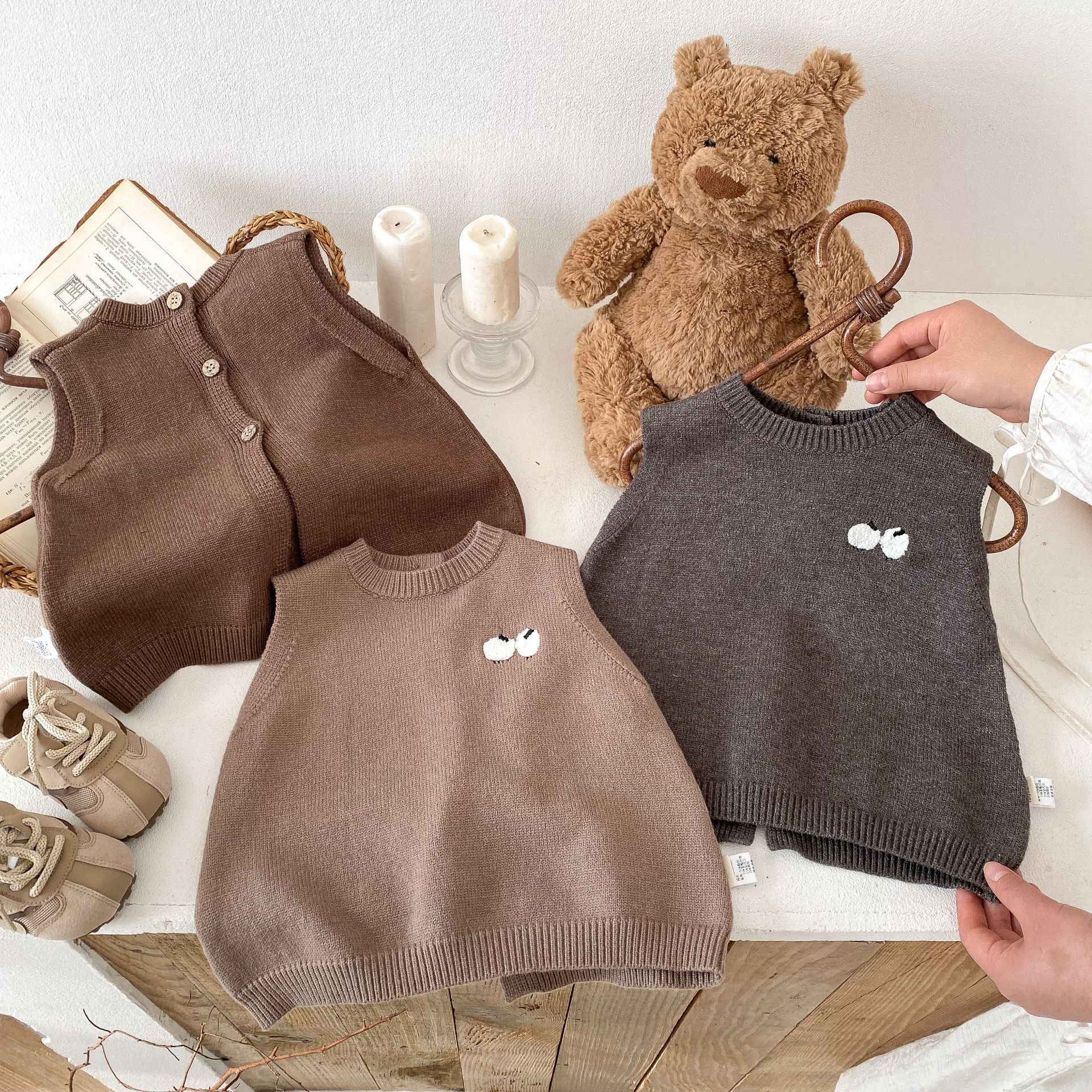 羊咩咩後扣針織背心(80-120)