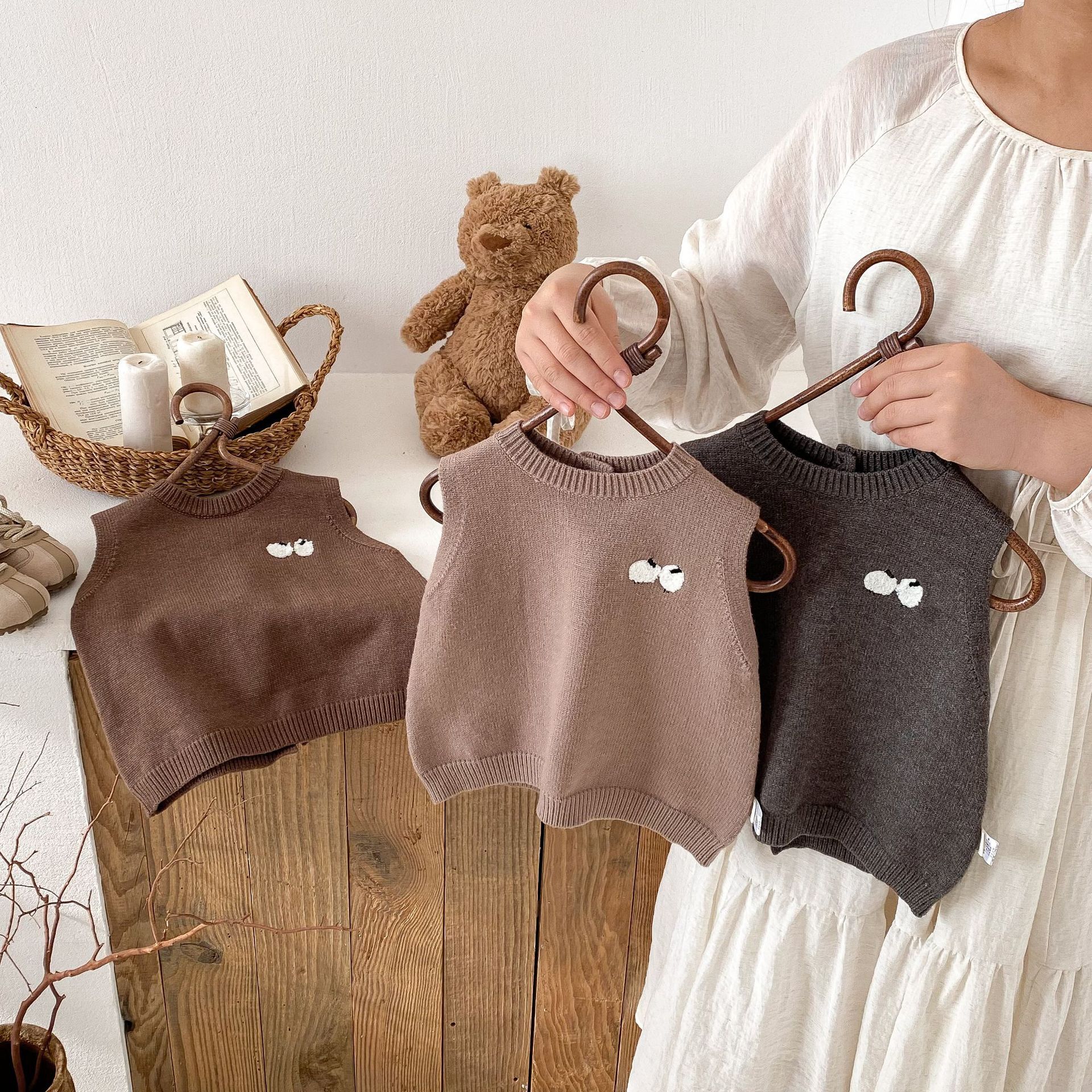 羊咩咩後扣針織背心(80-120)