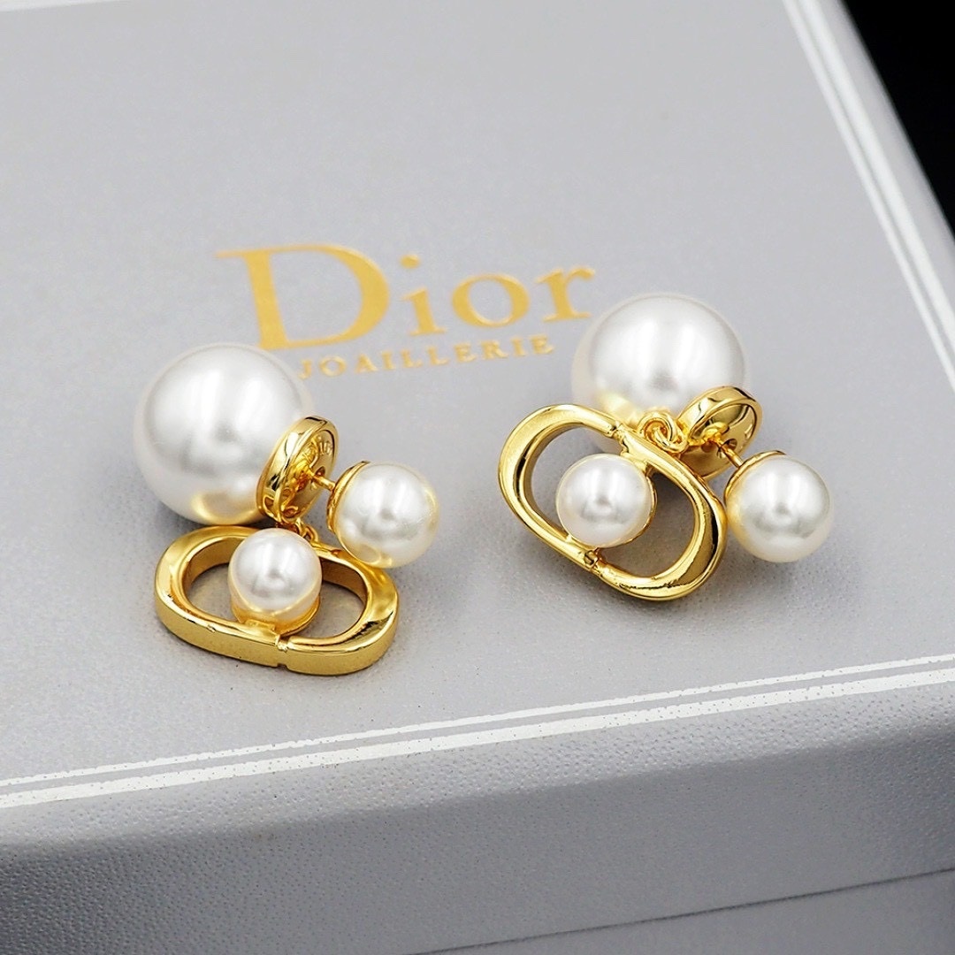 18k Dr”珍珠雙D夢幻後釦耳墜/耳釘”高奢定製款