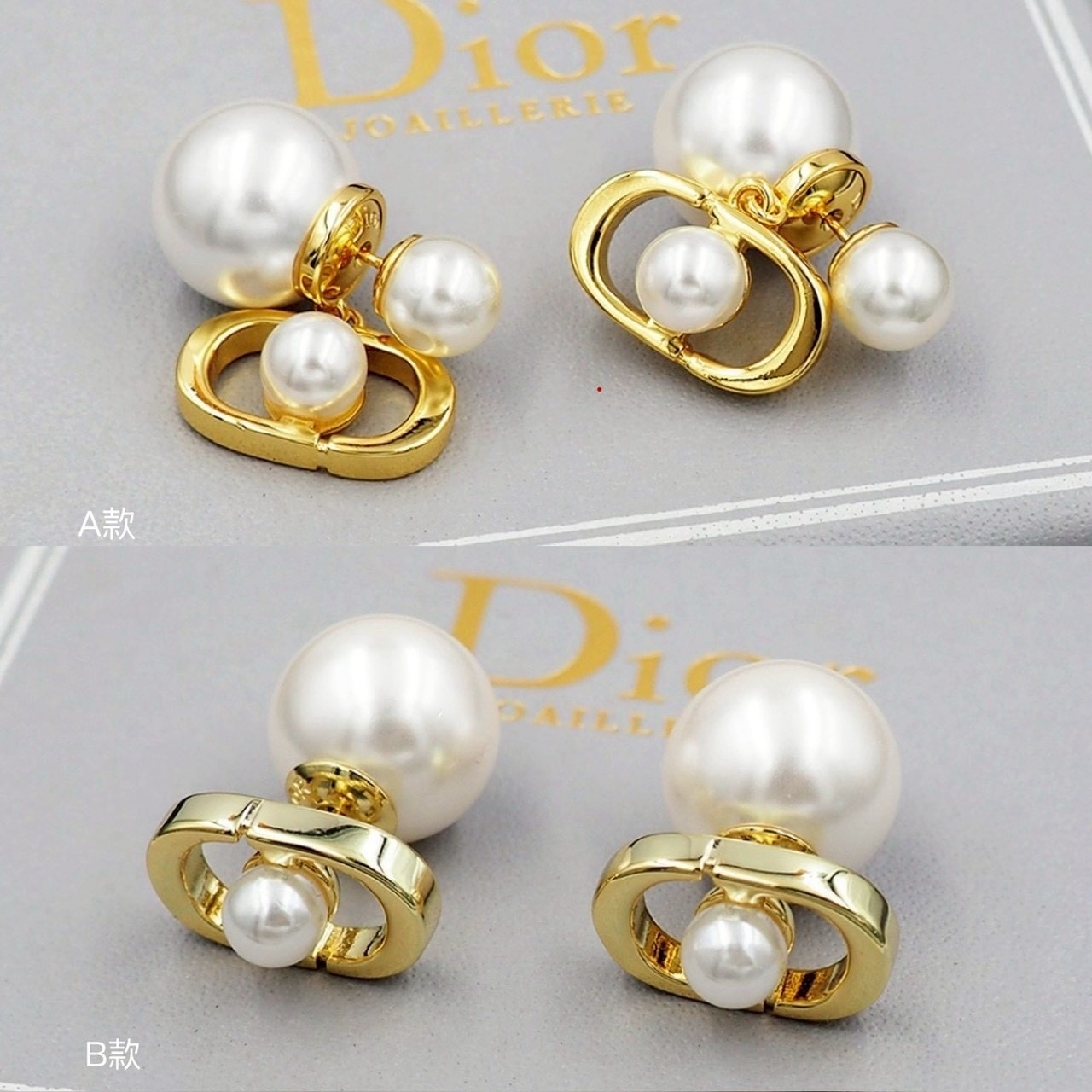 18k Dr”珍珠雙D夢幻後釦耳墜/耳釘”高奢定製款