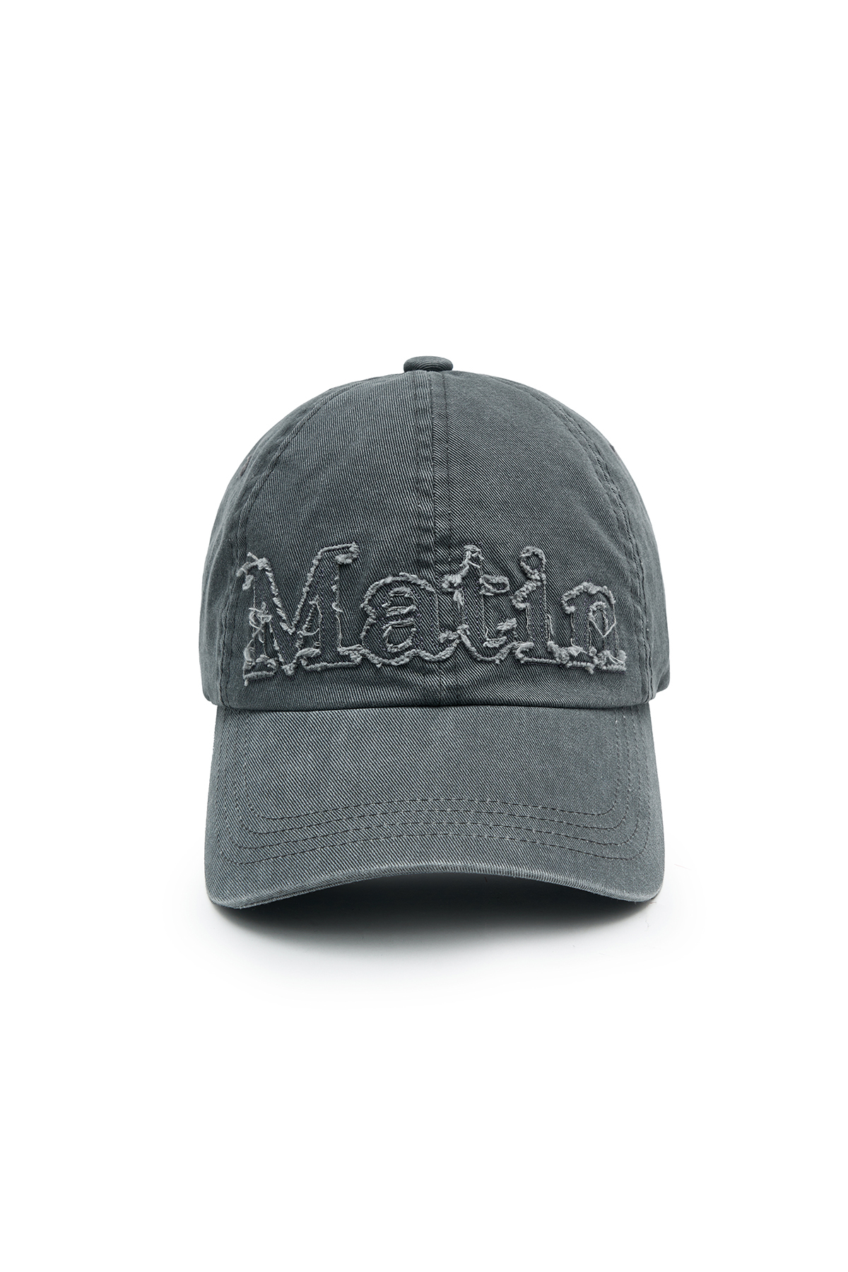 粗裁LOGO布貼棒球帽 灰色