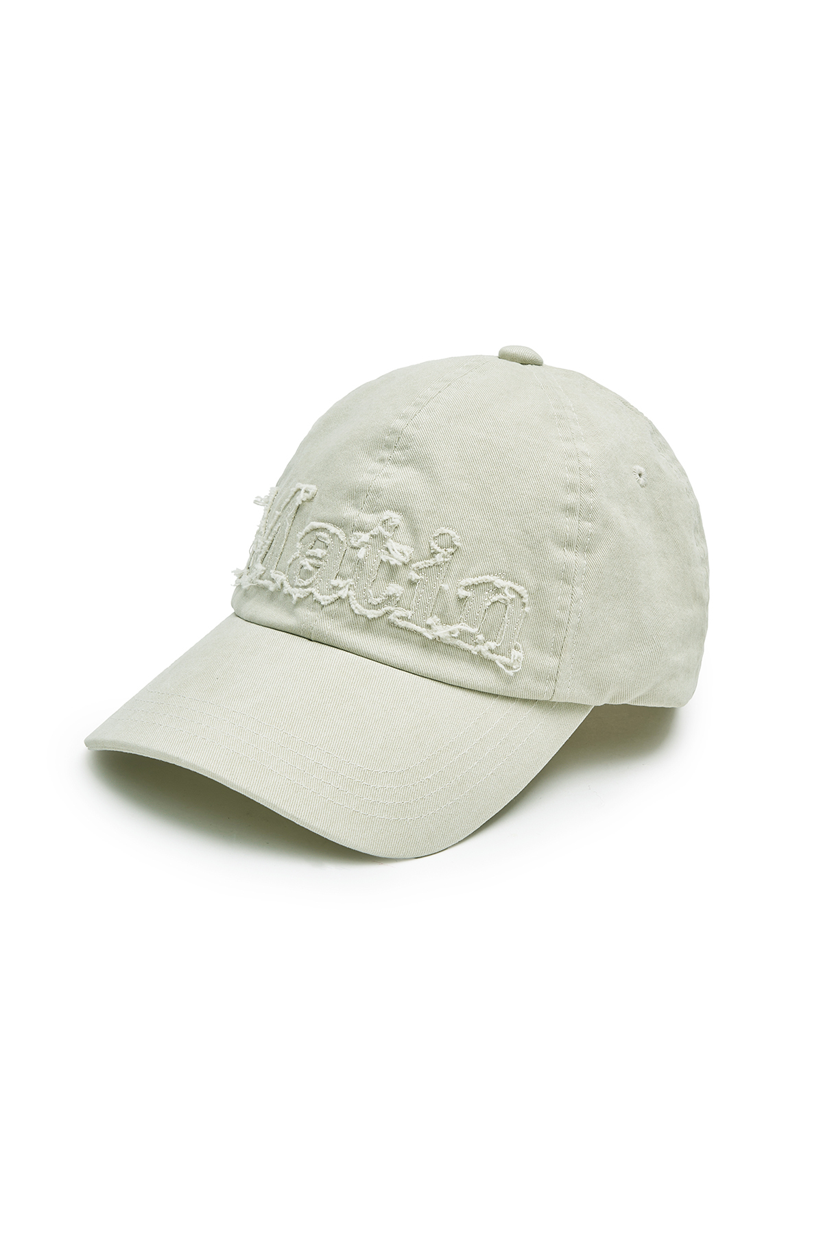 粗裁LOGO布貼棒球帽 淺米色
