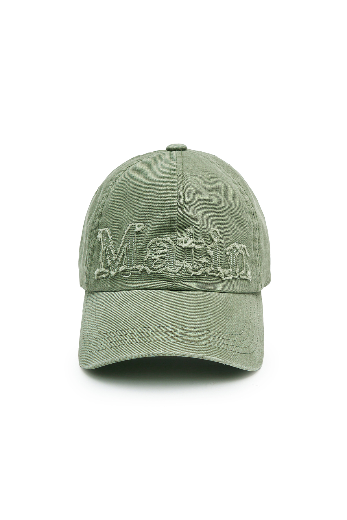 粗裁LOGO布貼棒球帽 淺卡其