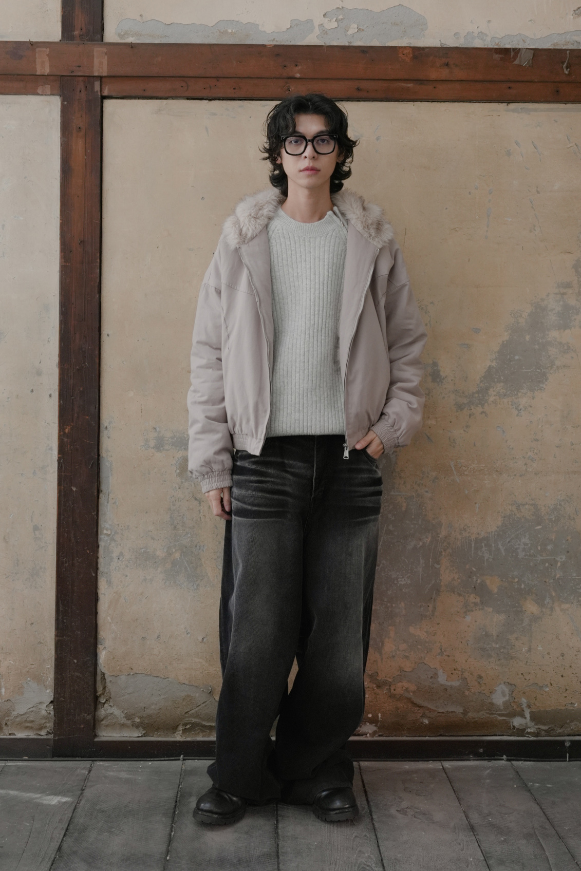 Hairy Hood Bomber Jacket #外套