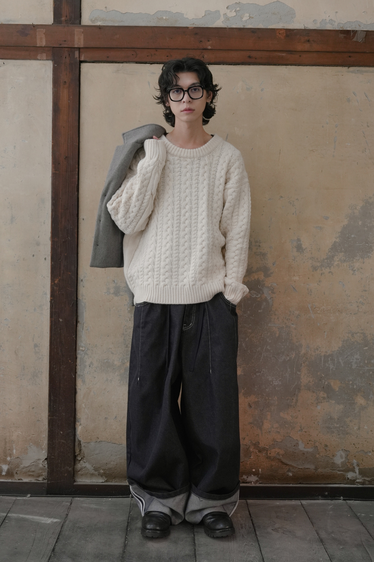 Heavy Cable Crewneck Knit #毛衣