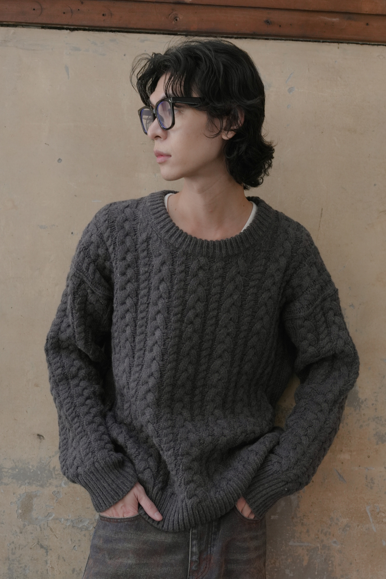 Heavy Cable Crewneck Knit #毛衣