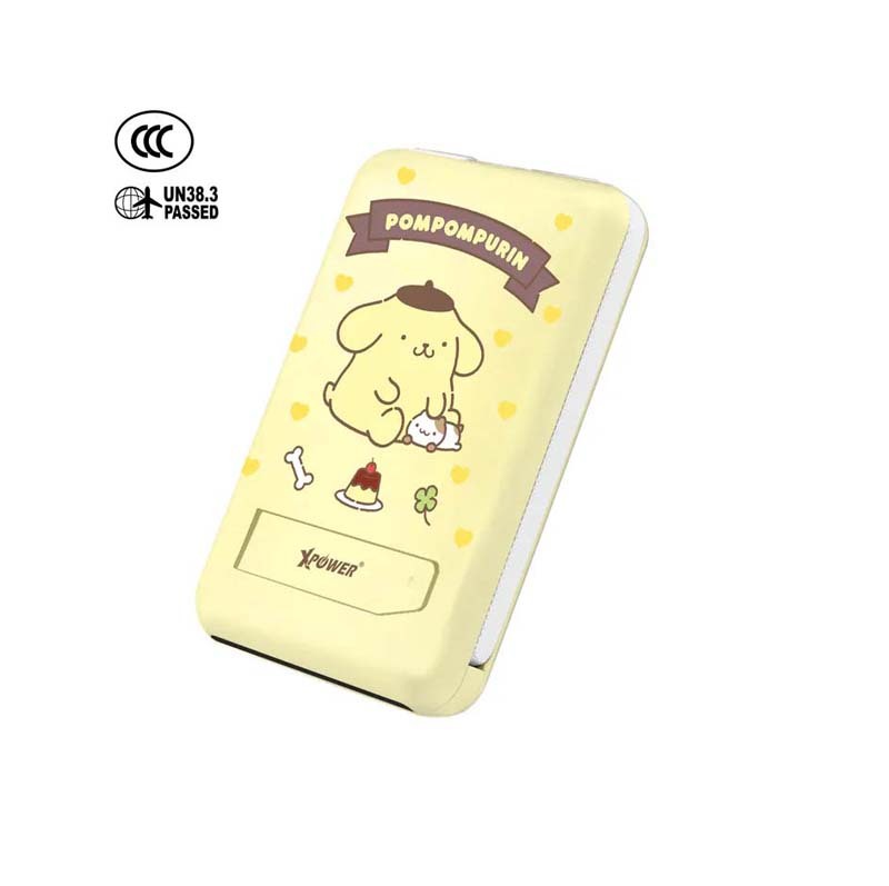 (3C認證) XPower x Sanrio Pompompurin M10C+ 6合1 10000mAh多功能迷你20W PD3.0+磁吸無線快充移動電源