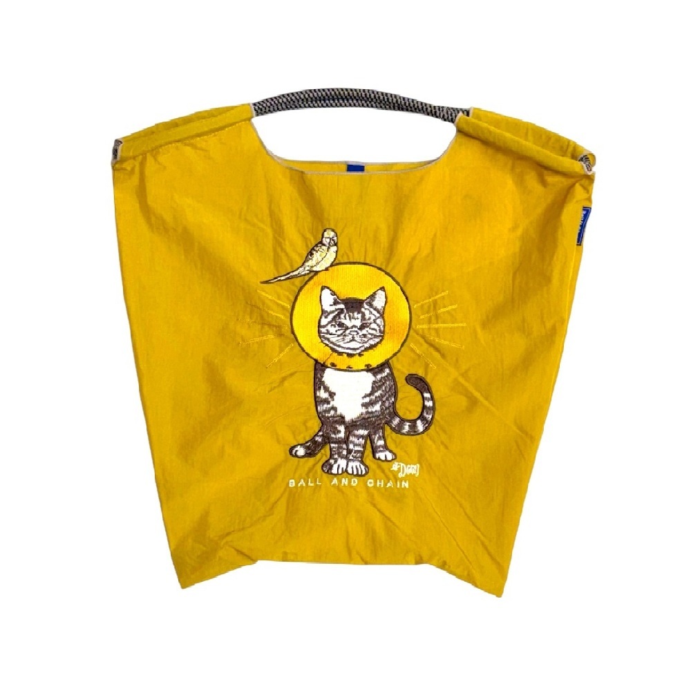 Ball＆Chain 刺繡環保購物袋 M號 - 黃 (31300120)