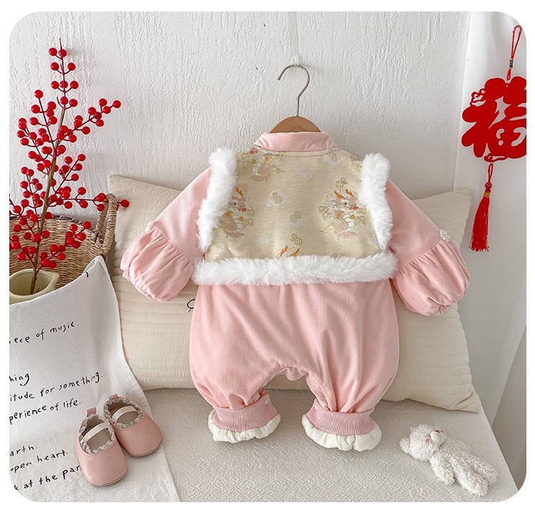 [陸製]過年服｜粉嫩嫩旗袍連身服