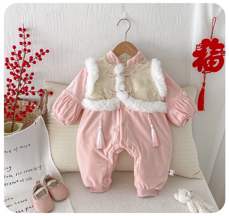 [陸製]過年服｜粉嫩嫩旗袍連身服