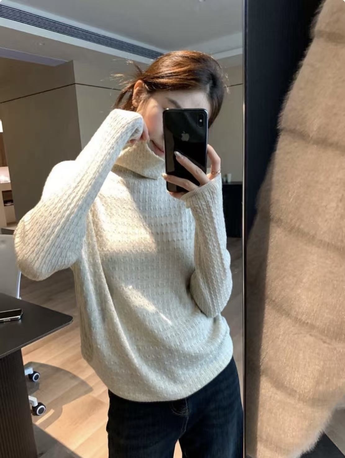 927 麻花水鑽高領打底衣