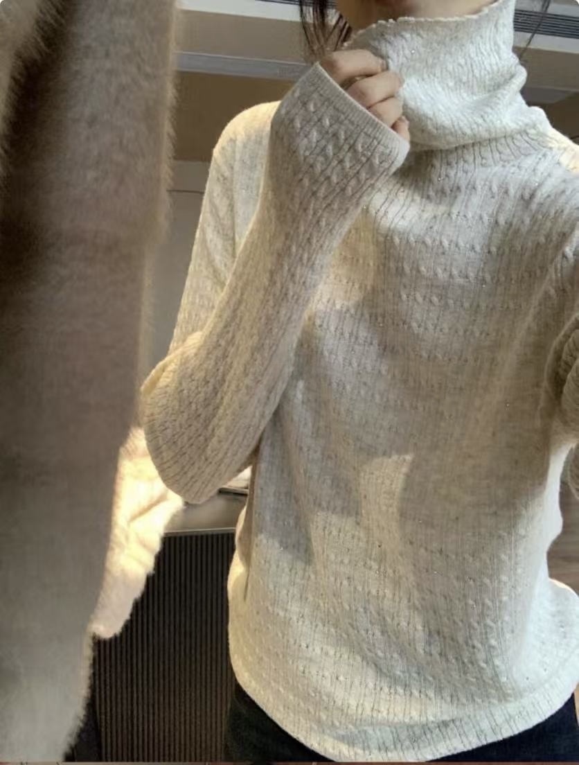 927 麻花水鑽高領打底衣