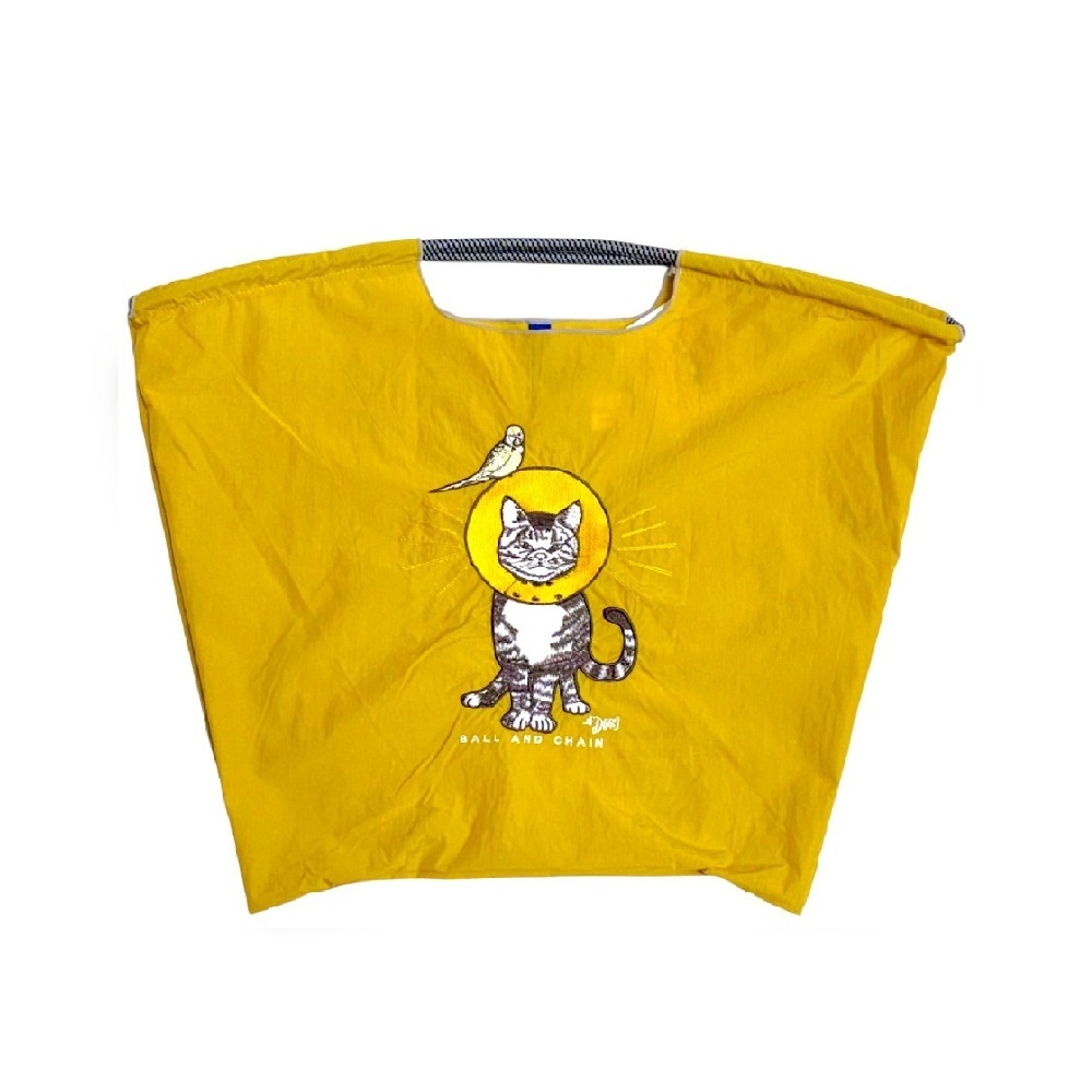 Ball＆Chain 刺繡環保購物袋 L號 - 黃 (31310120)