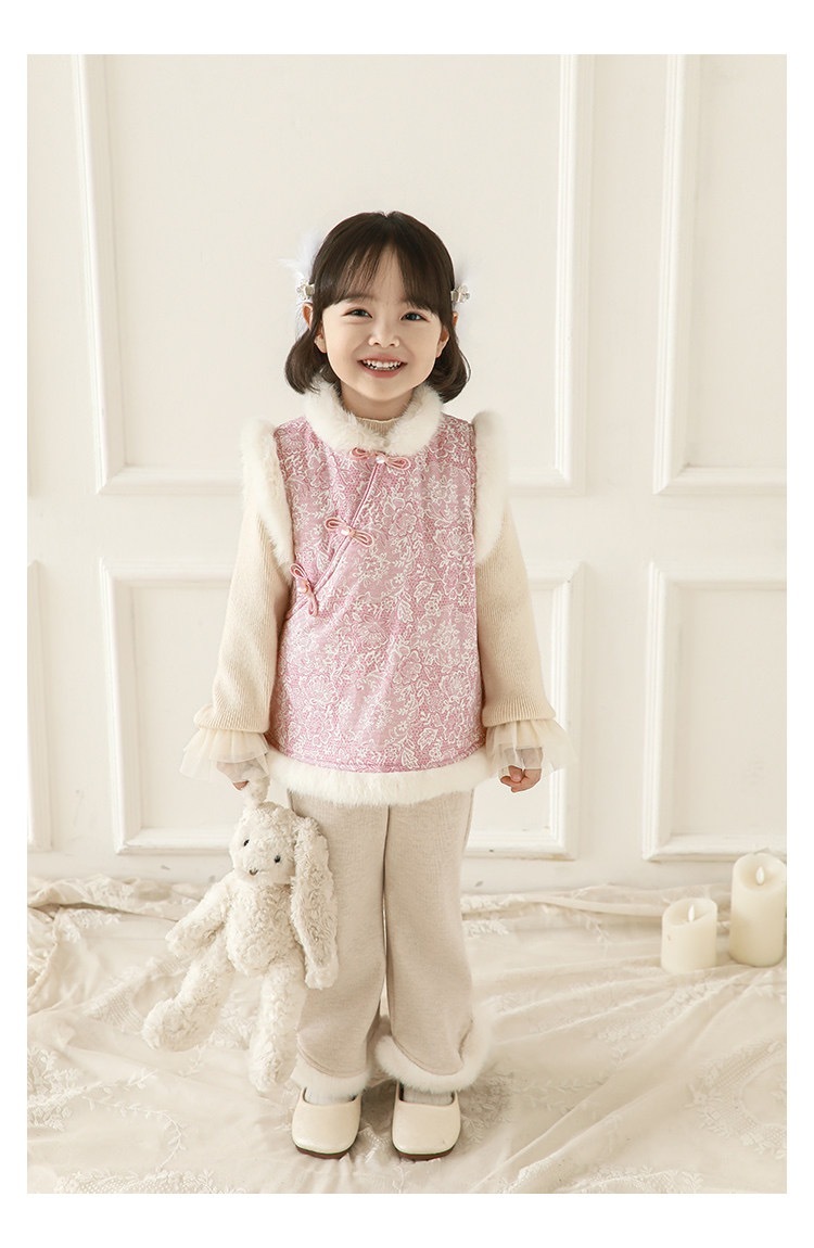 [陸製]過年服｜毛茸茸旗袍半身洋裝