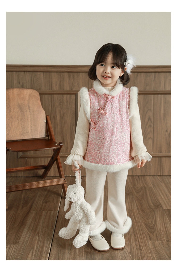 [陸製]過年服｜毛茸茸旗袍半身洋裝