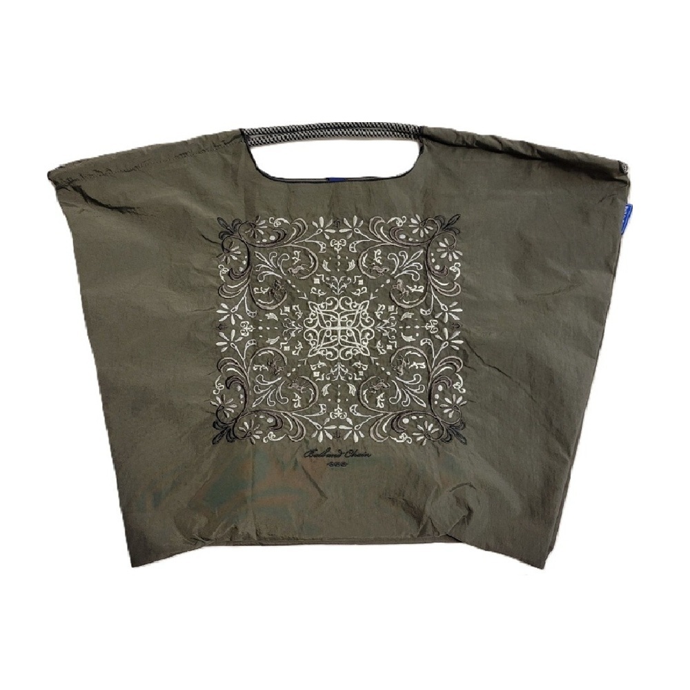 Ball＆Chain 刺繡環保購物袋 L號 - 灰 (30112561)