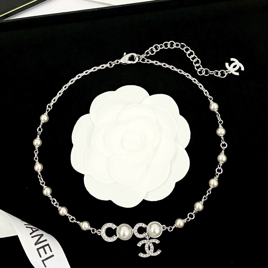 18k”25 coco珍珠白金鑽墜choker”高奢定製項鍊