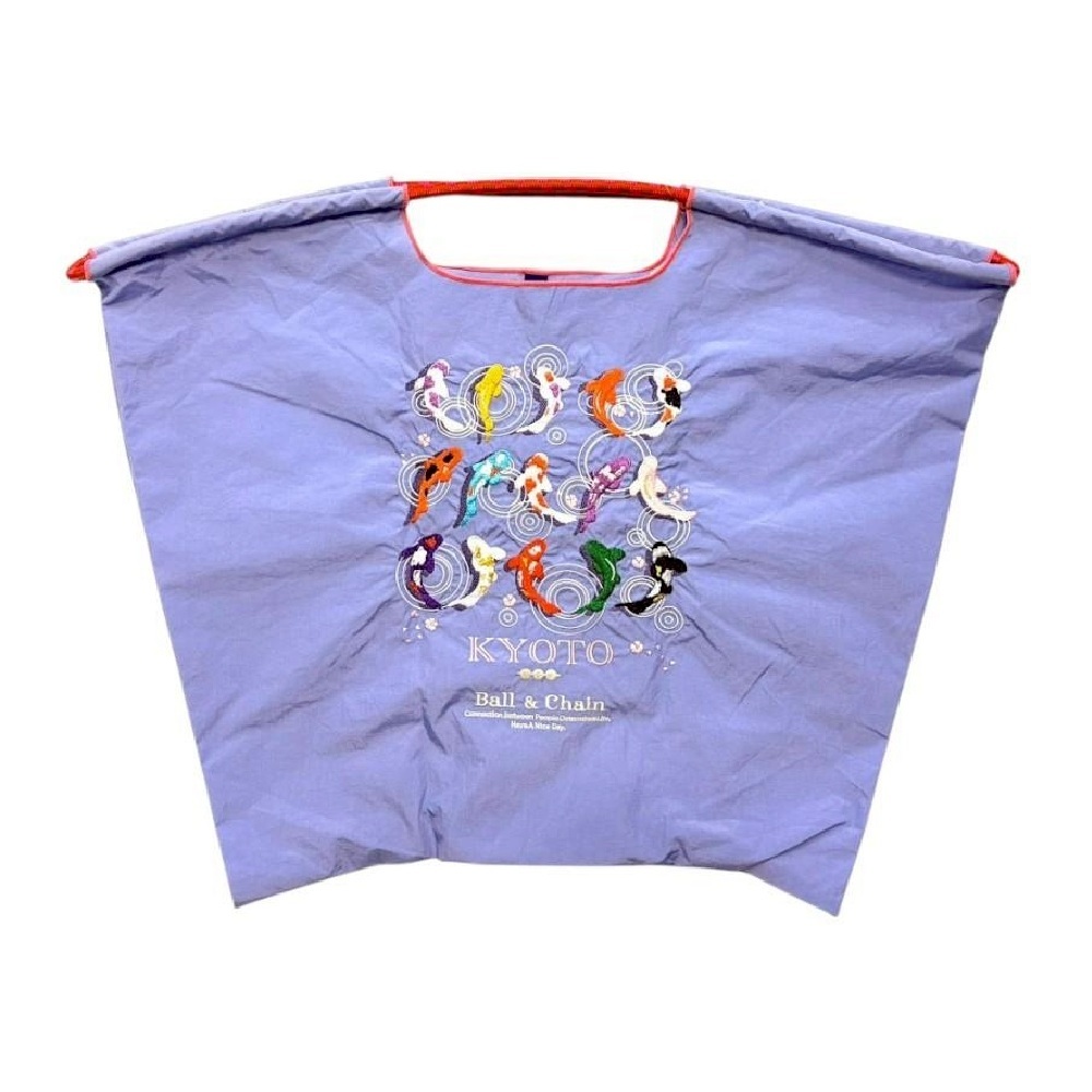 Ball＆Chain 刺繡環保購物袋 L號 - 紫 (30112026)