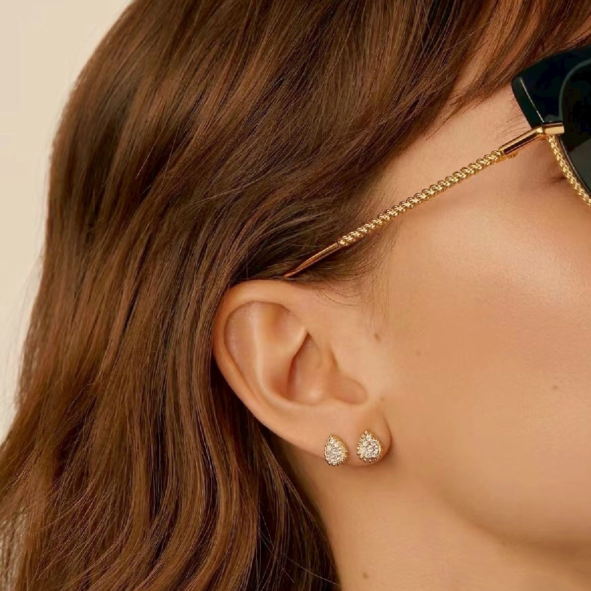 18k Bo’serpent Boheme”水滴鑽珠邊高奢定製耳釘