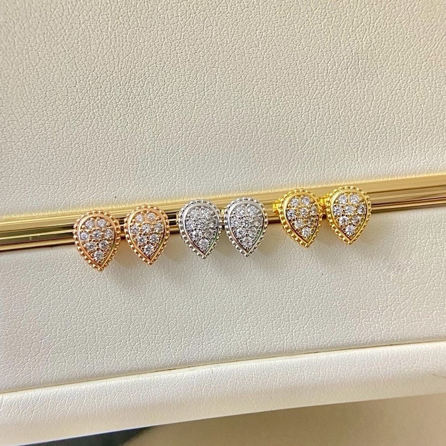 18k Bo’serpent Boheme”水滴鑽珠邊高奢定製耳釘