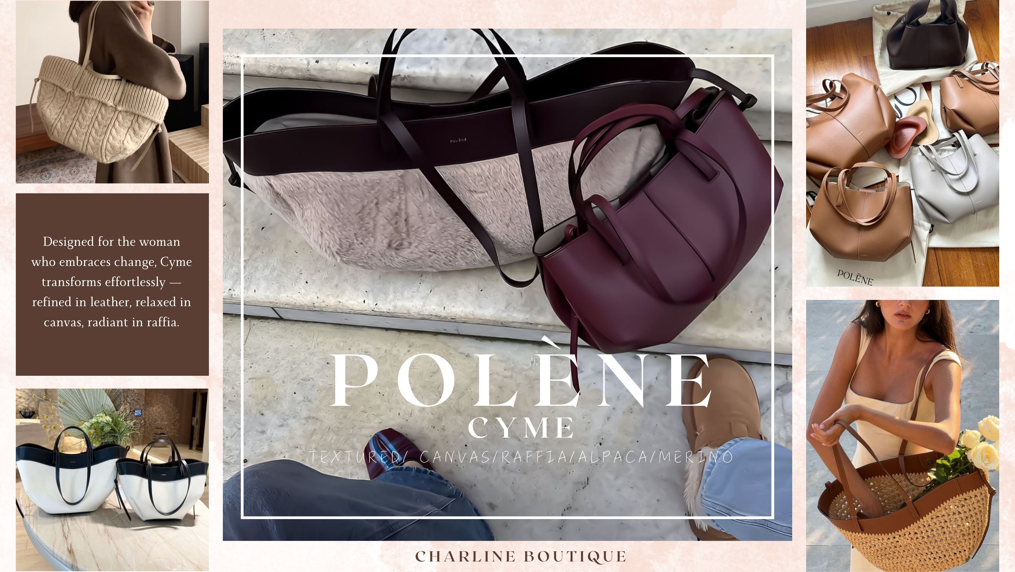 無論您最終被哪一種 Cyme 燒到，Charline Boutique 的專屬代購顧問都超級樂意根據您的穿搭風格與生活習慣，幫您找到那顆最懂您的 Cyme 包！我們只提供專櫃正品，出貨前都有專人細心檢查，讓您安心、快速、輕鬆地把最美法式包帶回家！ 👉 趕快私訊 Charline Boutique 官方 LINE吧！ 讓您的 Cyme 夢想成真！