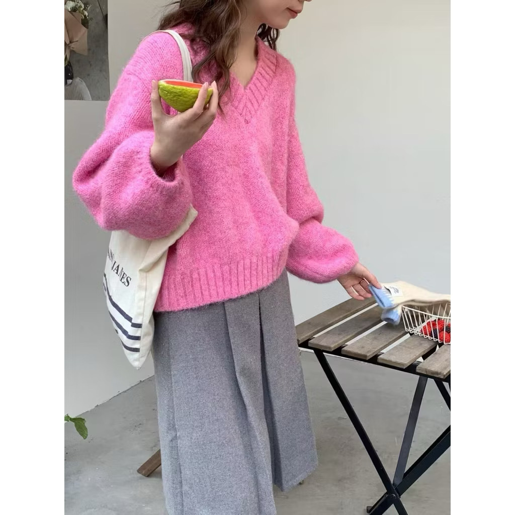 335 繽紛馬卡龍v領針織毛衣