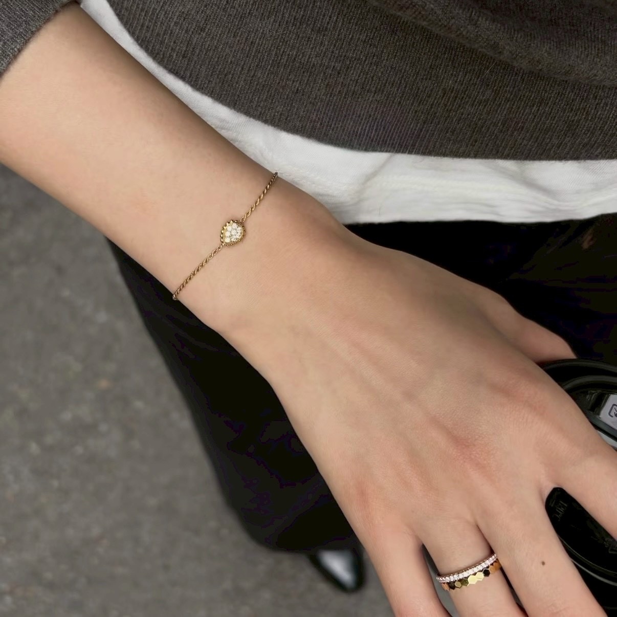 18k Bo’serpent Boheme”水滴鑽珠邊高奢定製手鍊