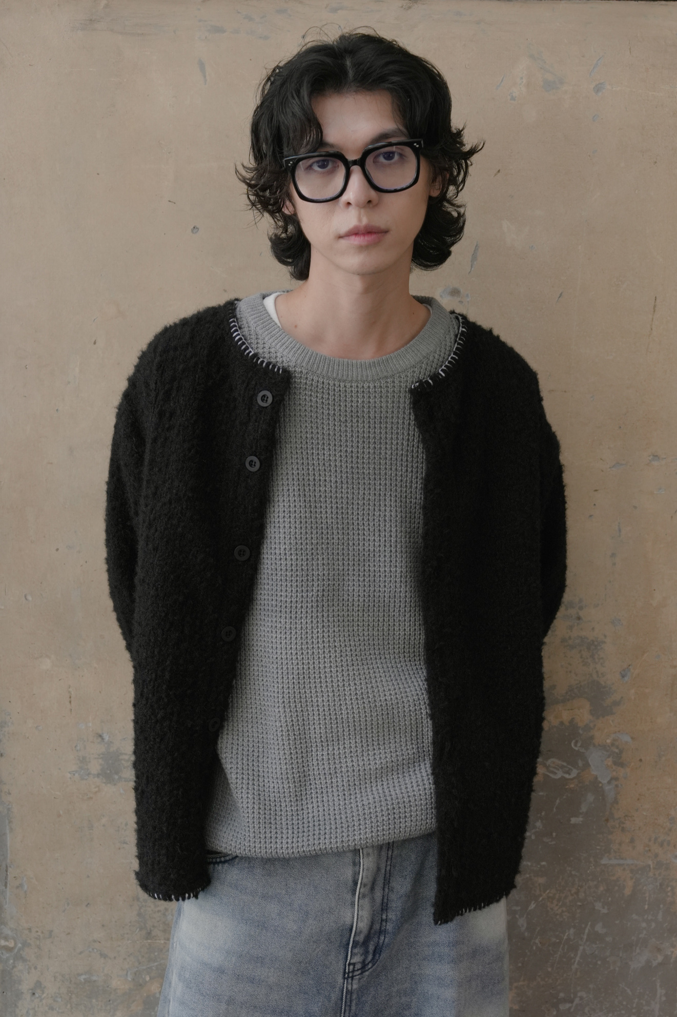 Melow Wool Round Neck Cardigan #罩衫