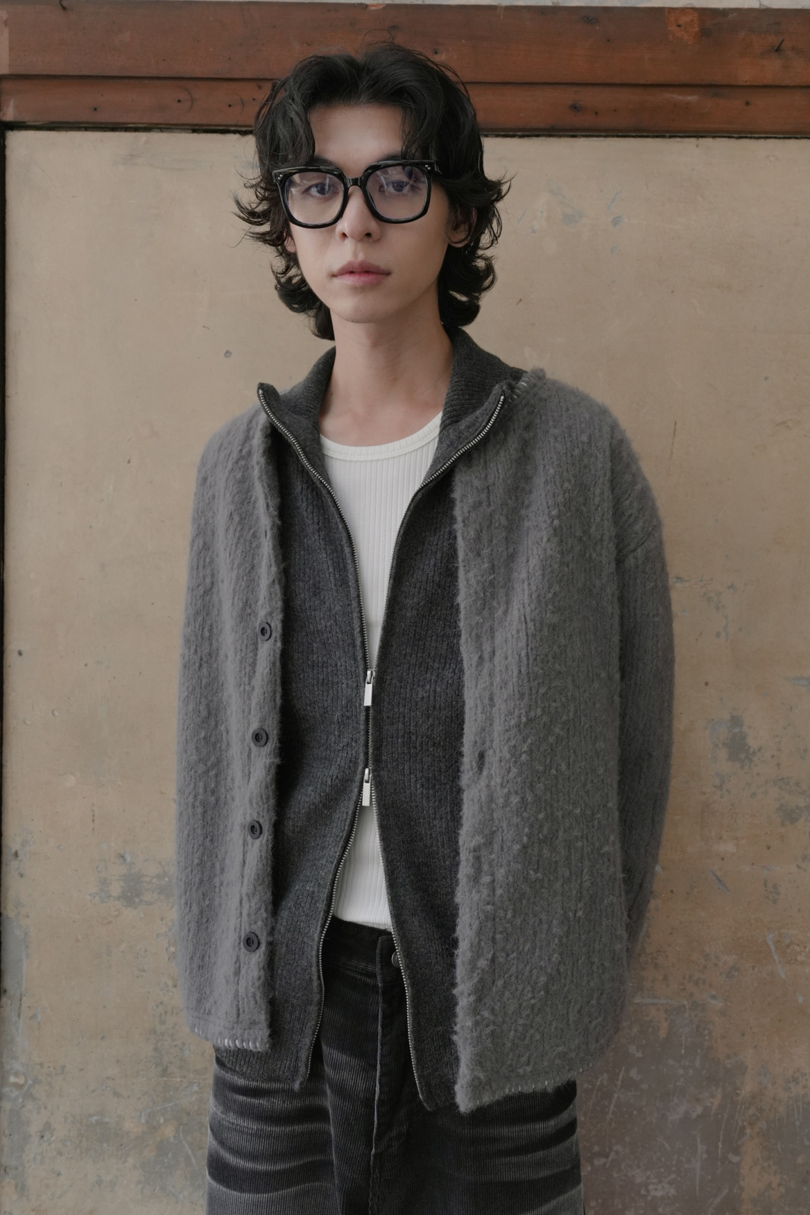 Melow Wool Round Neck Cardigan #罩衫