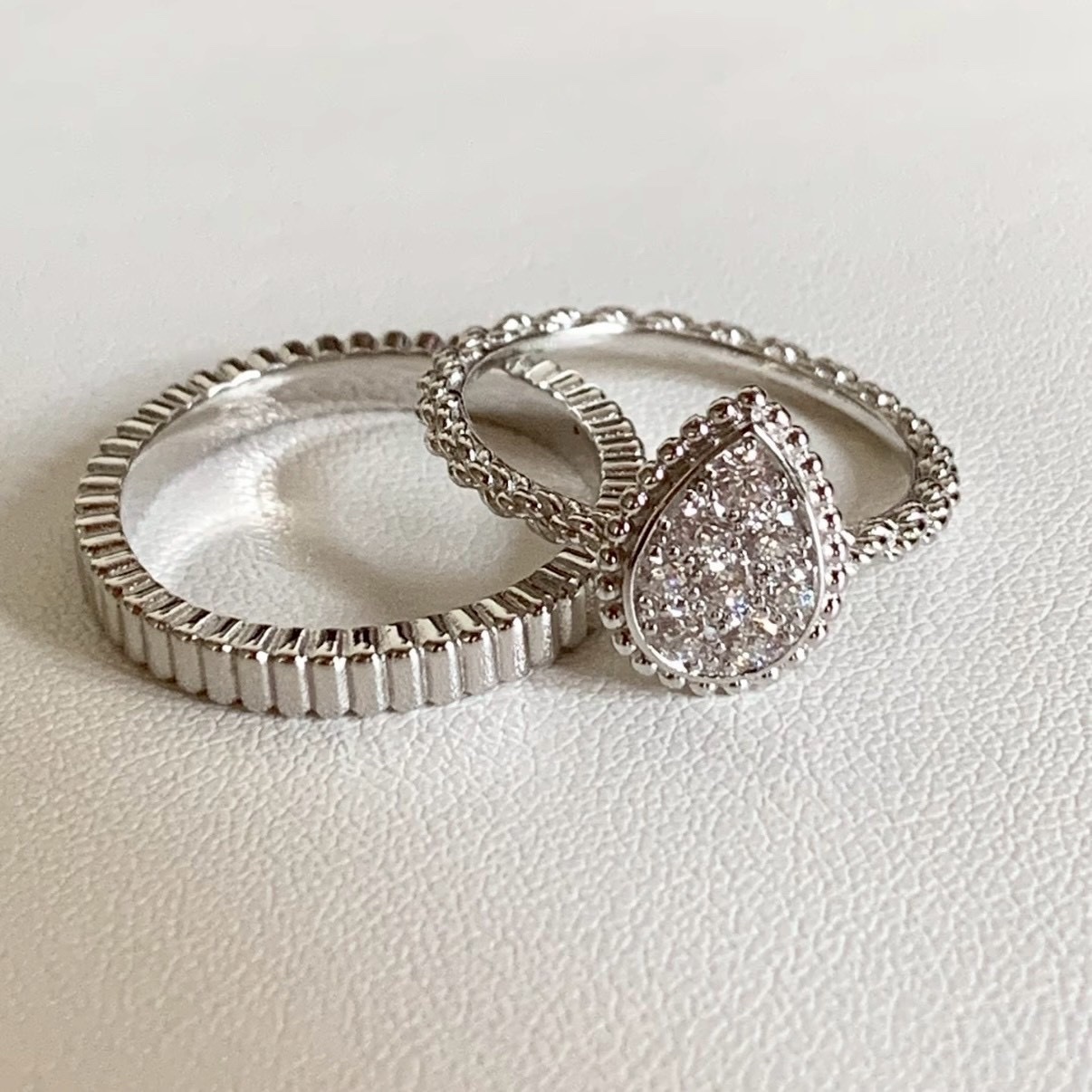 18k Bo’serpent Boheme”水滴鑽珠邊高奢定製戒指