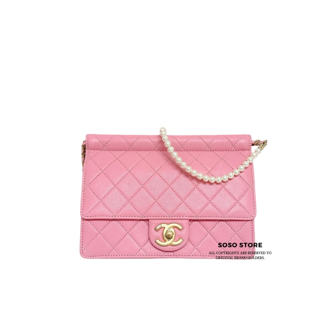 Chanel Flag Bag - Pink / Ghw