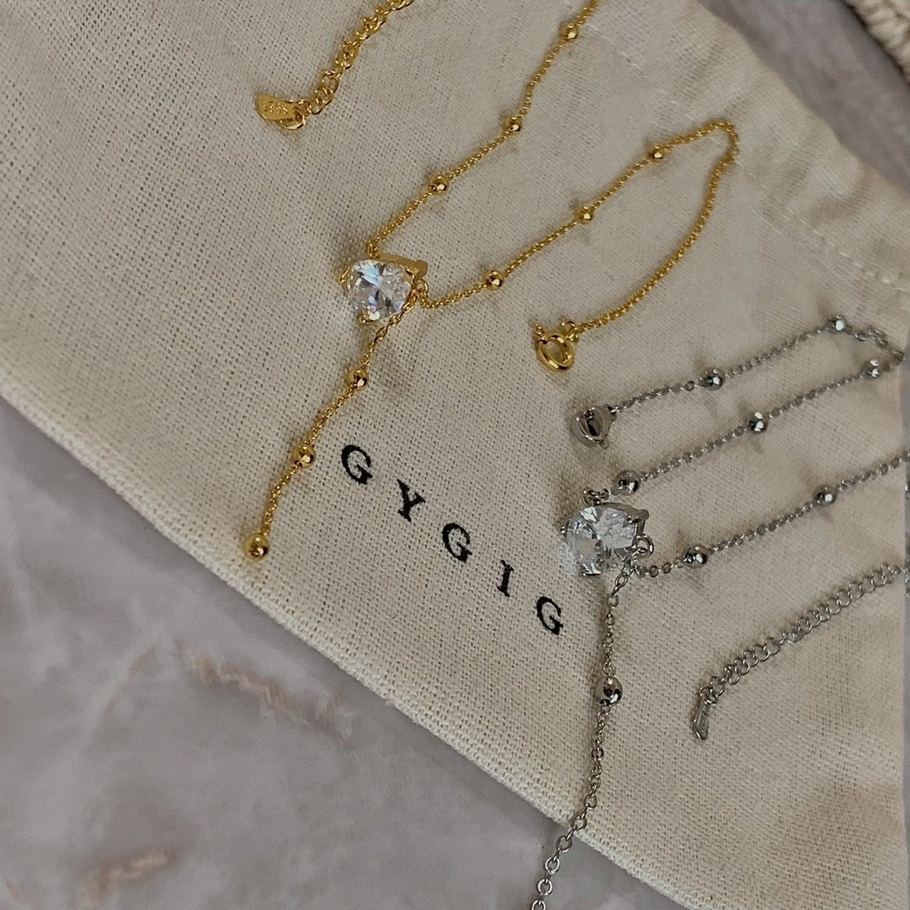 Gy”Sophisticated低奢水滴鑽氛圍”流蘇墜項鍊